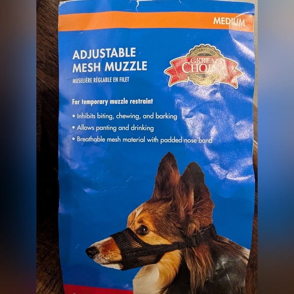 New ADJUSTABLE MESH MUZZLE GRREAT CHOICE size M 24-48 Lb - Picture 3 of 10